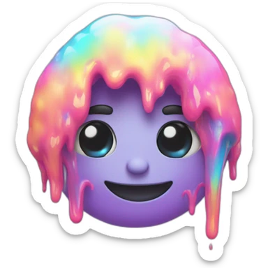 Trippy melting face holographic sticker