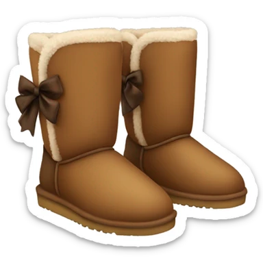 Brown uggs with brown bow on back sticker