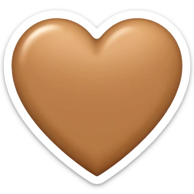 light brown heart emoji with no face just plain light brown heart emoji sticker