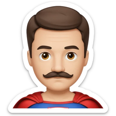 Superhero short hair & mustache  sticker
