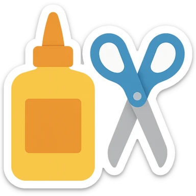 craft glue and scissors sticker