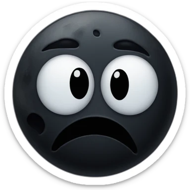 black moon face but sad sticker