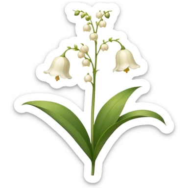 Beige Lily of the valley flower sticker