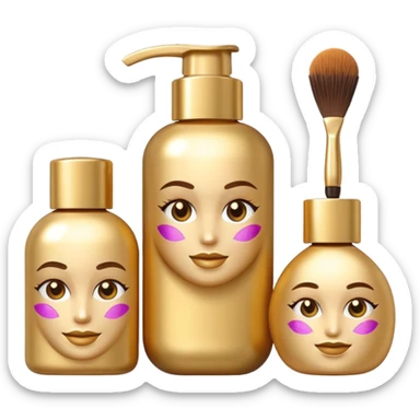 emoji of luxury brand labeled beauty products sticker