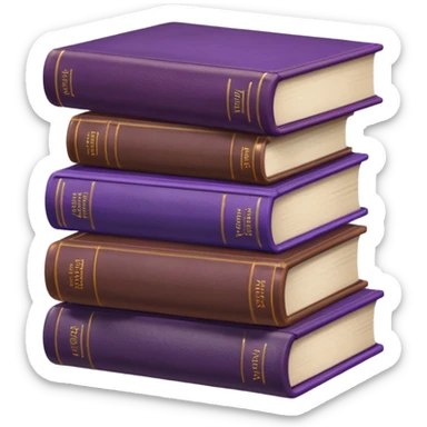 purple studying books sticker