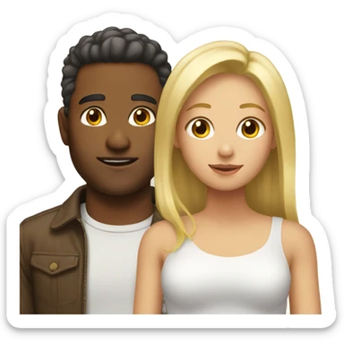 Brown men with blonde girl  sticker