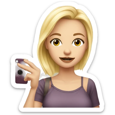 blonde girl taking selfie indoors sticker