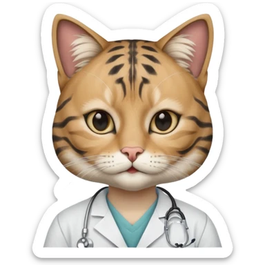 doctor cat, black surgeon mask sticker