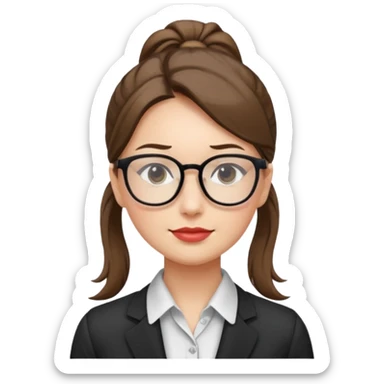 Office lady with high ponytail sticker