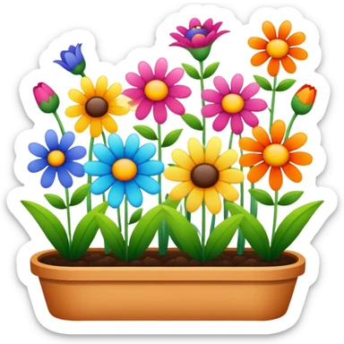 happy smiley garden flowers  sticker