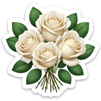 White rose bouquet sticker