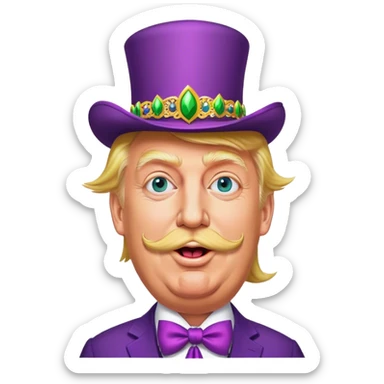 Donald trump dancing at Mardi Gras with a large moustache  sticker