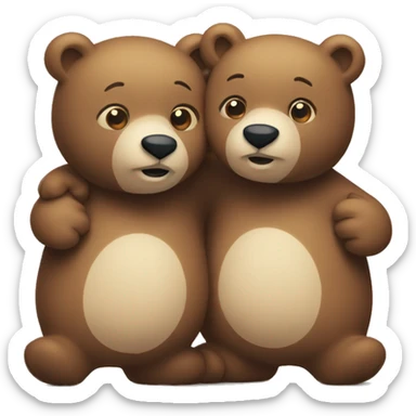 Two bears hugging each other  sticker
