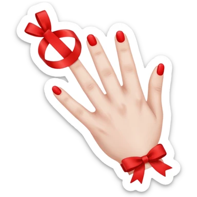 finger with ribbon sticker