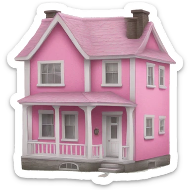 pink house more simple sticker