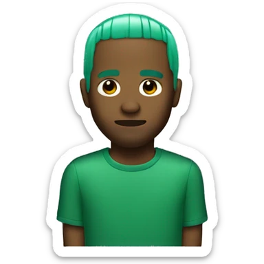 frank ocean with green hair  sticker