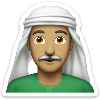 An Arab with a mustache and a green background  sticker