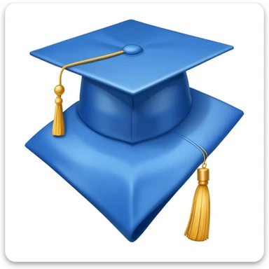 Blue graduation cap, simple sticker
