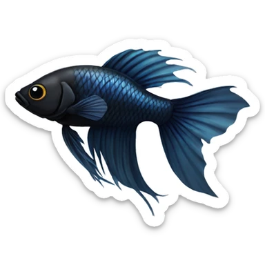 Black beta fish sticker