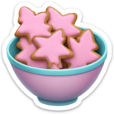 Pink Christmas cookies in a bowl sticker