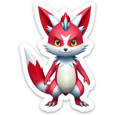 Cool Shiny Digimon-Sneasel-Zangoose-hybrid full body sticker