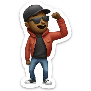 person dabbing sticker