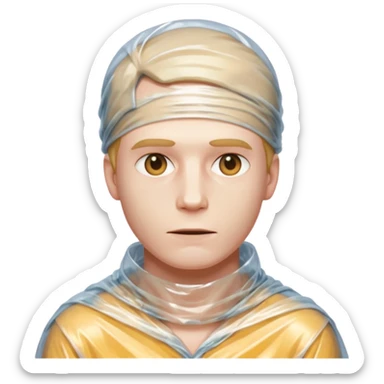 male body wrapped in plastic wrap sticker