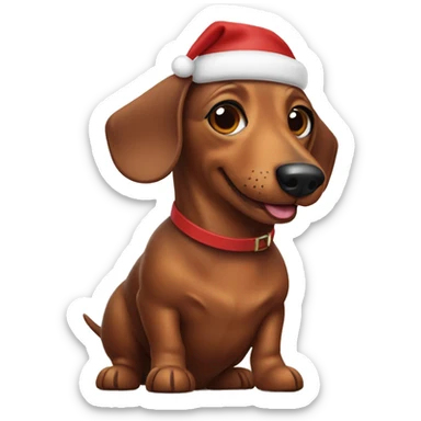 Sausage Dog smiling christmas sticker