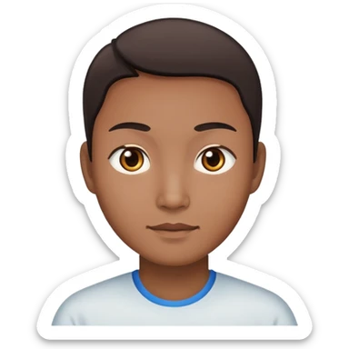 Person with Chinese appearance, darker skin tone, and narrow eyes, friendly expression sticker