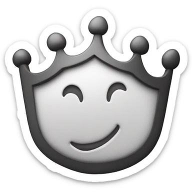 The letter C with a simple crown on it 2D blackand white sticker