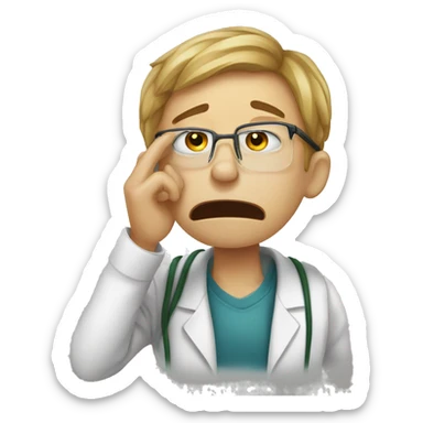 biology student crying after exams sticker