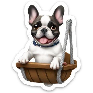 French bulldog in swing sticker