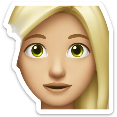a girl with blonde and green eyes and super pretty sticker