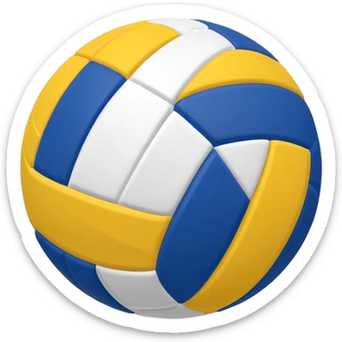 Pelota de voleibol BLANCO CON AZUL Y AMARILLO LOS 3 COLORES sticker