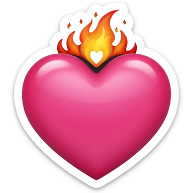 Black, red, hot pink heart make it way more flashy, lightly wreathed in flame tone down the flames a little way less flsmes sticker