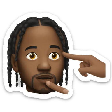 Kendrick Lamar with fingers on lips sticker