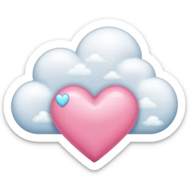 Nube y adentro de ella un corazón rosa  sticker