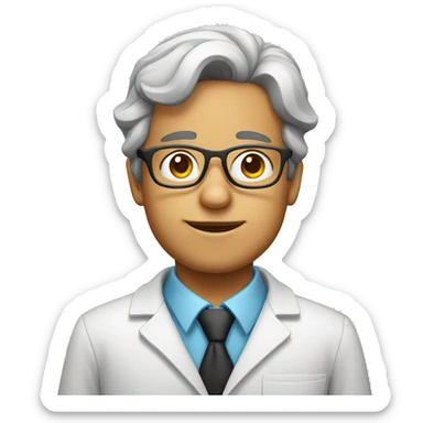 chemist with small glasses sticker
