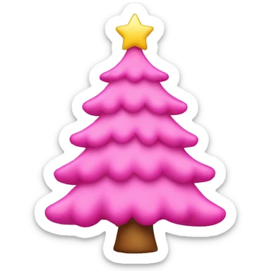 pink christmas tree sticker