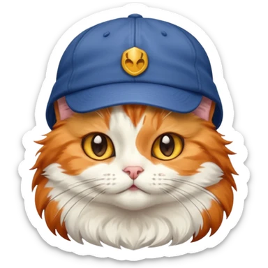 Cat wearing cap sticker