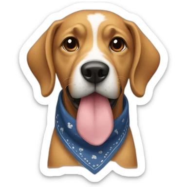 A dog with a bandanna sticker
