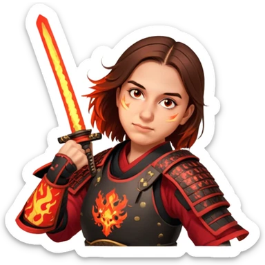 Fire-Wielding Samurai sticker