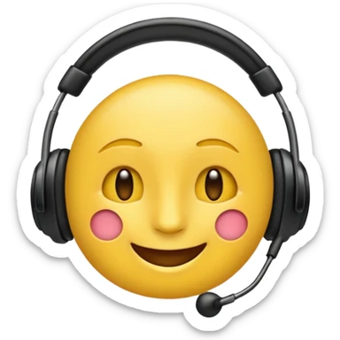 un emoji qui écoute de la musique  avec un léger sourire sticker