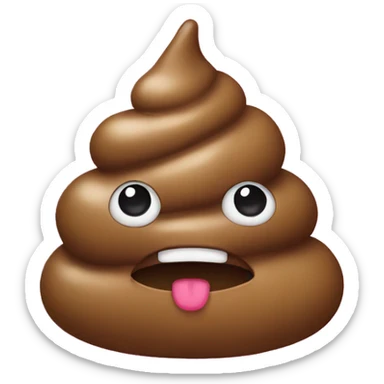 a poop with bows sticker