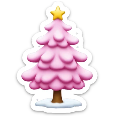 pink christmas tree with snow sticker