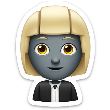 robot judge with a wig sticker