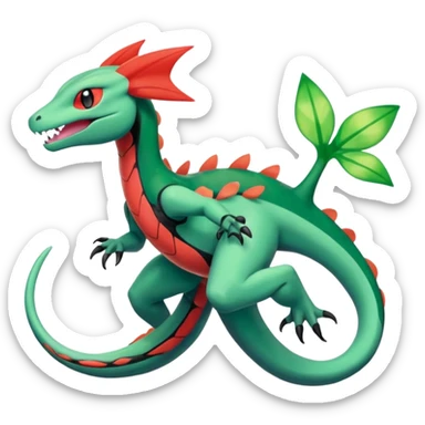 Meloetta-Salandit-Grovyle-Pokémon-Fakémon-fusion-hybrid-creature sticker