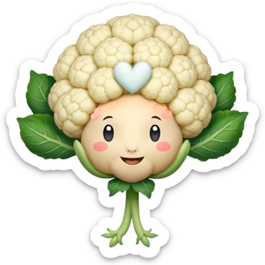 Polliflower.  It is a cauliflower floret with skinny arms and legs and a heart. sticker