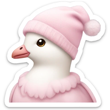 light pink beautiful magestic dove wearing light pink and winter hat  sticker