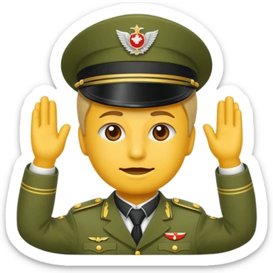 Eine salutierenden Emoji (Hautfarbe: weiß) in Armee Klamotten männlich salutierend sticker